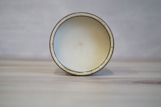 Handmade Ceramic Candle - Dark Brown Clay / White Glaze