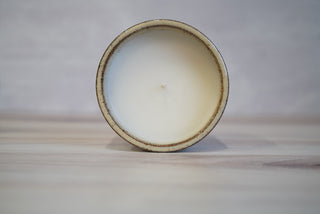 Handmade Ceramic Candle - Light Brown Clay / White Glaze