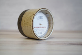 Handmade Ceramic Candle - Dark Brown Clay / White Glaze