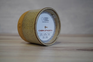 Handmade Ceramic Candle - Light Brown Clay / White Glaze